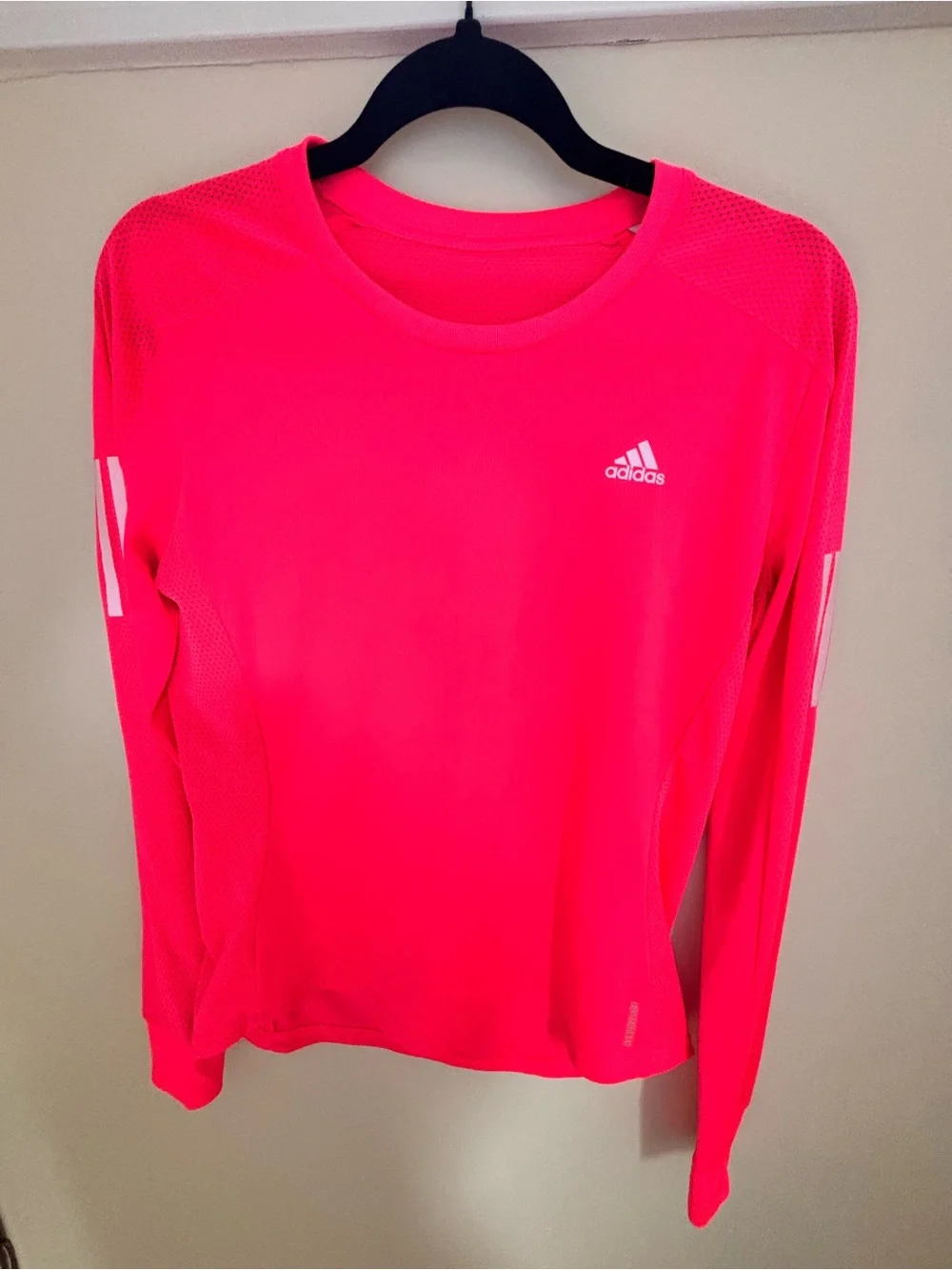 Adidas Women Neon Pink Long Sleeve Running Top